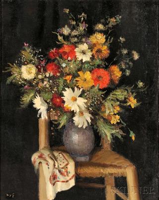 Still Life with Flowers and Chair