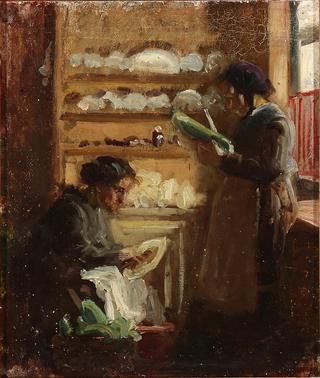 Kitchen in Skagen with Two Figures