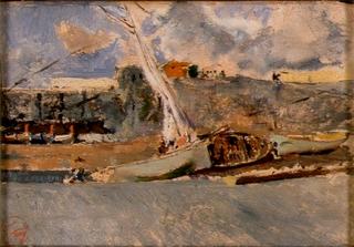 Landscape with Barges