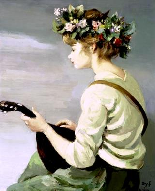 Young Woman with a Mandolin