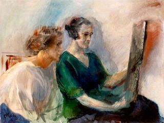 Two Women Admire Art