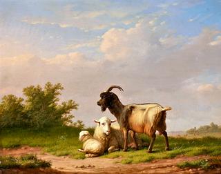 Goat and Sheep in a Landscape