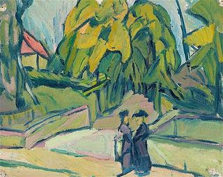 Two women in a park