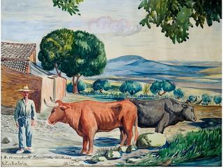 Peasant with Oxen