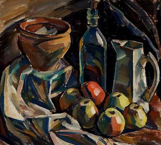 Still-life with a Jug, Pot and Apples