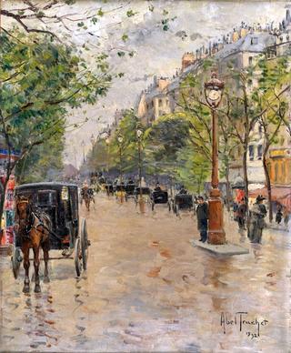 Boulevard with Hansom Cabs in Paris