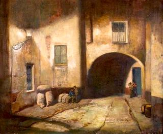 Figures in a Back Lane