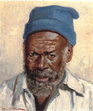 Portrait of a bearded gentleman, small quarter-length, in a blue hat