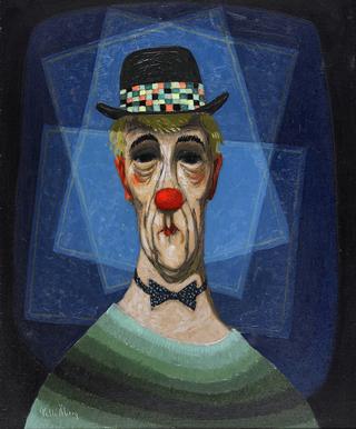 Clown against a Blue Background