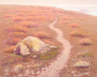 Sunlit Path and Golden Wildflowers on the Bluffs