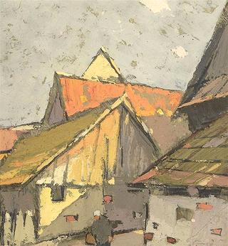 Village Street with Peasant