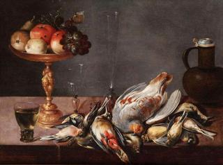 Still Life with Wine, Poultry, and Fruit