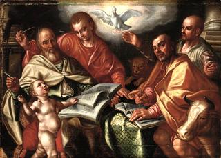 The Four Evangelists Writing the Gospels