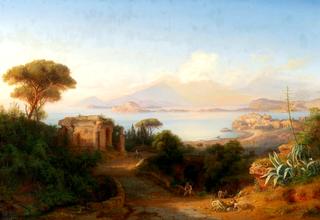 A view of the Gulf of Naples from the Island of Procida