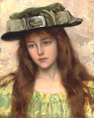 A Young Beauty in a Green Hat