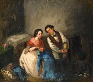 Interior with sitting couple