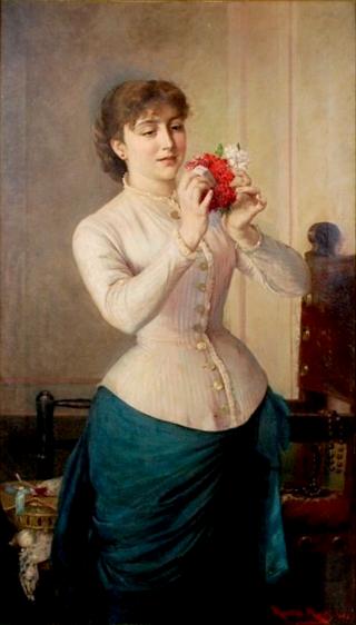 Young Woman with Bouquet