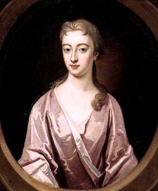 Portrait of a lady, half-length, in a pink dress, feigned oval