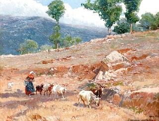 Goatherder in a Landscape