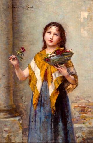 Young Girl Offers Roses