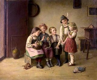 Children in an Interior Scene