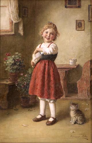 Girl with Little Cat
