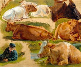 Study of Cows and a Country Boy