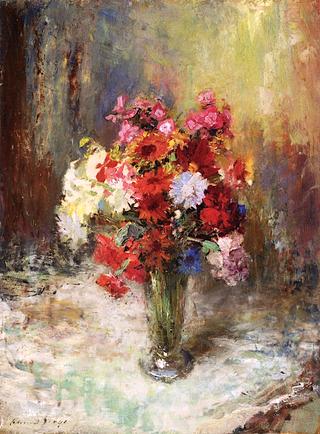 Flowers in a Glass Vase