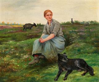 A Goatherd and Her Dog