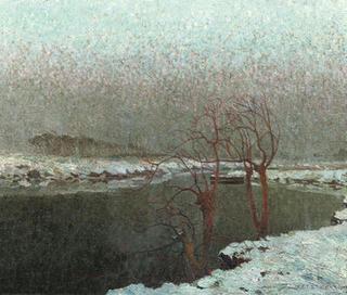 The river Lys in winter