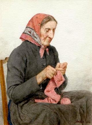 Knitting Woman
