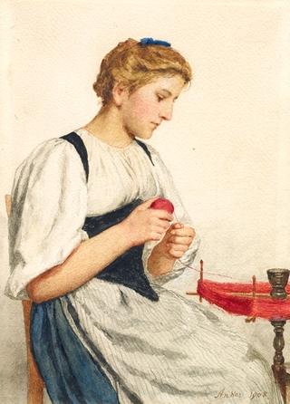 Young Woman at the Yarn Winder
