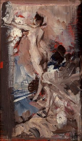 Female Nude with Tiger Skin (study)