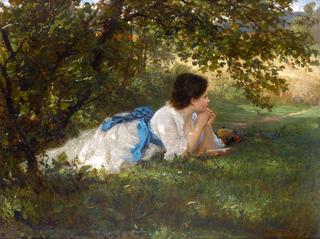 Girl in a Blue Sash