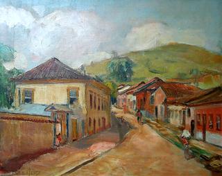 Landscape with historic city in Minas Gerais State