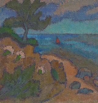 Seascape with Red Sail