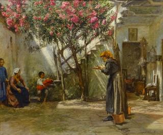 Figures in a Mediterranean Courtyard