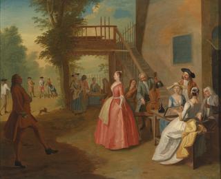 A Dancing Couple in an Outdoor Musical Party