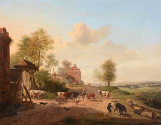 Landscape with Cattle and Figures