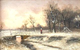 Winter Scene with Figures