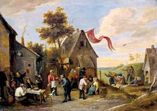 The Kermesse of Saint George with Peasants Feasting before an Inn