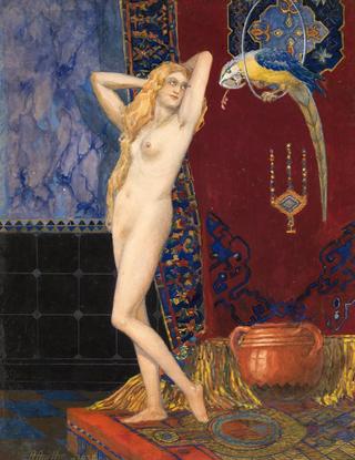 Nude with a Parrot