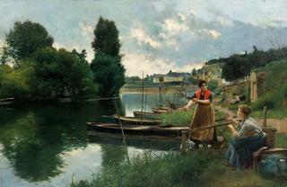 Laundresses at Pontoise, Quai du Pothuis