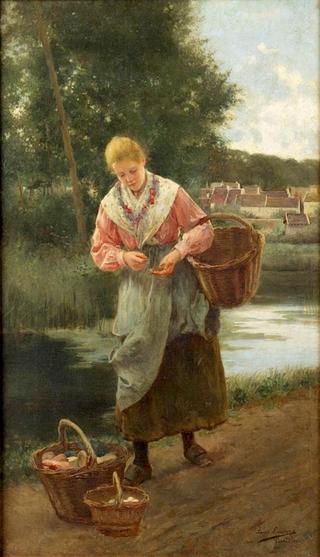 Young Lady with Vegetable Basket