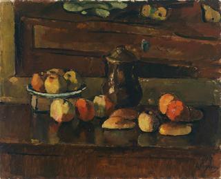 Fruit still life with a jug