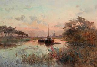 Two boats at sunset
