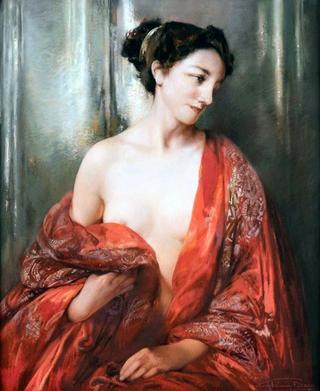 Femme au manteau rouge
