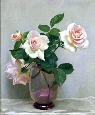 Still life of pink roses