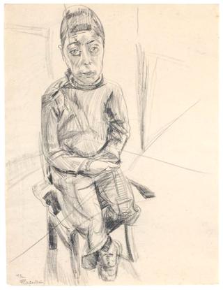 Hans Nötzel-Sitting on a chair