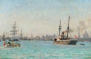 Lively Traffic in Copenhagen Harbor with a Royal Chalup